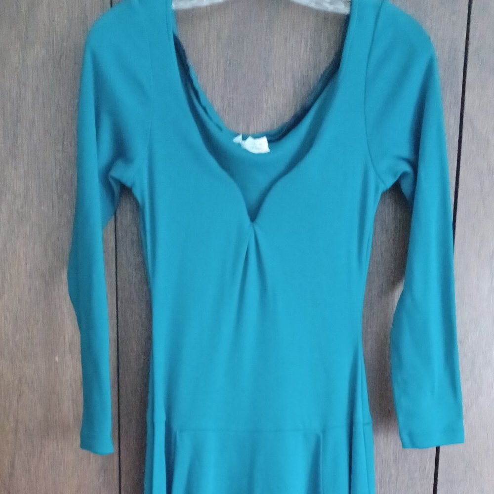 Teal knit dress